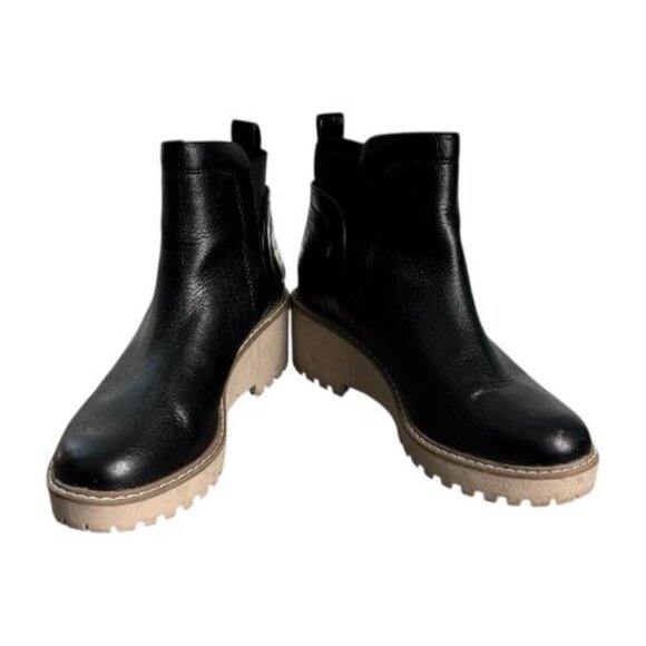 Dolce Vita DV Rielle Black Leather Platform Wedge Chelsea Boots Women's Size 8.5 - Picture 12 of 12